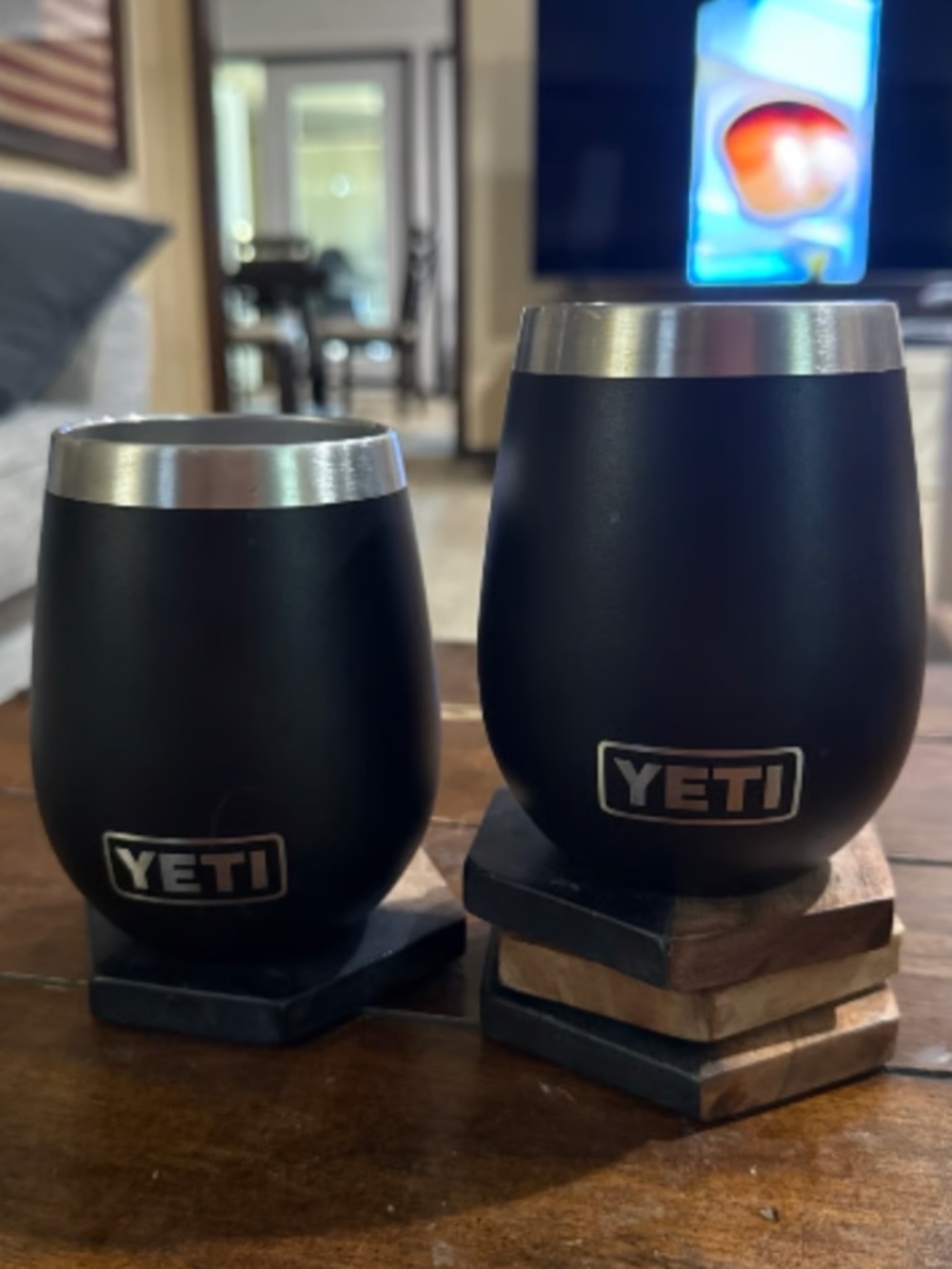 2 YETI Rambler 10 oz Wine Tumblers Black
